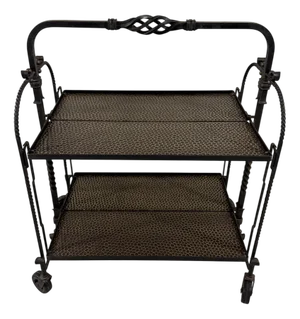 Brutalist Wrought Iron Folding Serving Trolley, 1960s