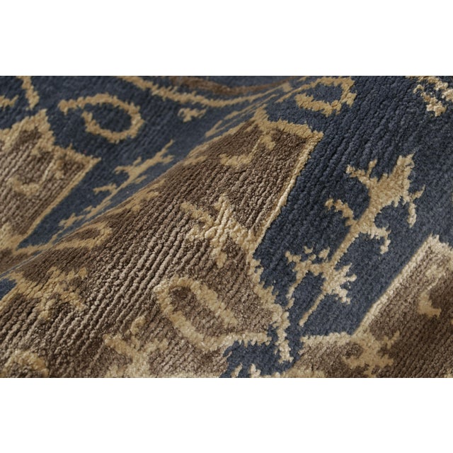 2010s Rug & Kilim’s European Rug in Blue With Dragon Pictorial and Floral Patterns For Sale - Image 5 of 7
