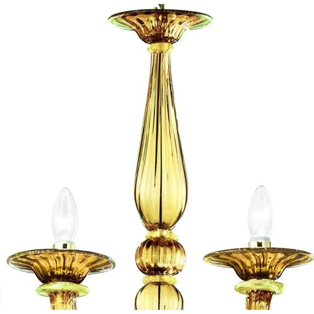 Contemporary Murano glass chandelier in decò style , extremely modern and luxurious. Amber Murano glass traditional...