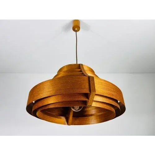 1960s Mid-Century Modern Wooden Pendant Lamp by Hans-Agne Jakobsson, Sweden, 1960s For Sale - Image 5 of 13