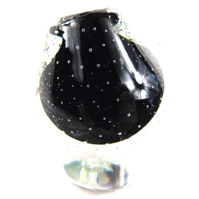 Contemporary 1980s Fire Island Black Bullicante Art Glass Perfume Bottle For Sale - Image 3 of 6