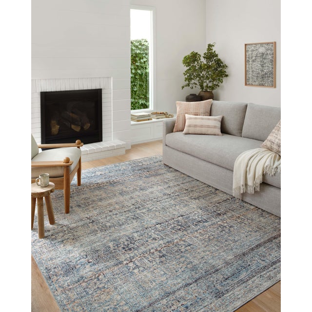 Loloi Rugs Amber Lewis x Loloi Billie Denim / Blush 2'-6" x 9'-6" Runner Rug For Sale - Image 4 of 8
