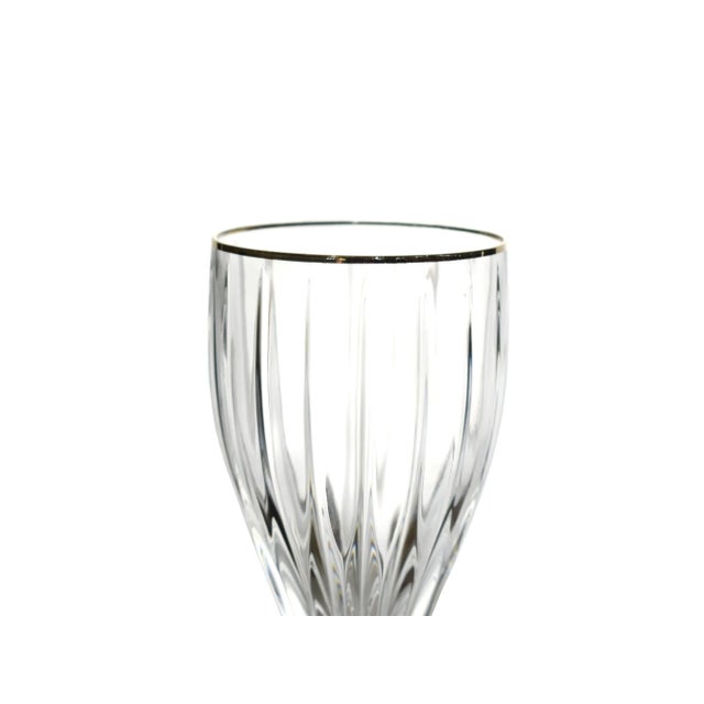 Contemporary Vintage Large Mikasa Golden Tiara Fluted Crystal Goblets -Set of 6 For Sale - Image 3 of 5