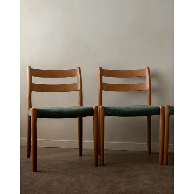 Vintage Danish Model 84 Dining Chairs in Oak by Niels Otto Møller for J.L. Møllers Møbelfabrik, 1960s, Set of 4 For Sale - Image 10 of 18