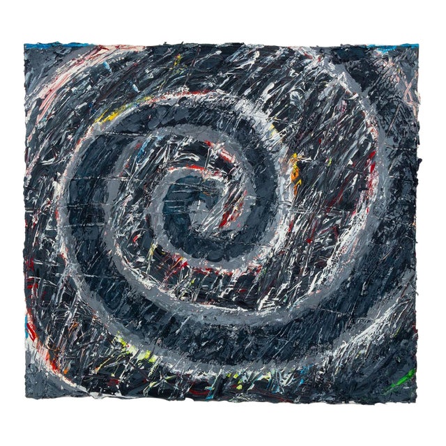 Elfi Schuselka Spiral Composition Oil on Canvas For Sale