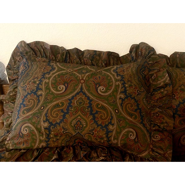 Brown Ralph Lauren Queen Reversible Comforter and Pillow Shams, Brianna Paisley Late 20th Century Excellent "Mint" Condition. For Sale - Image 8 of 8