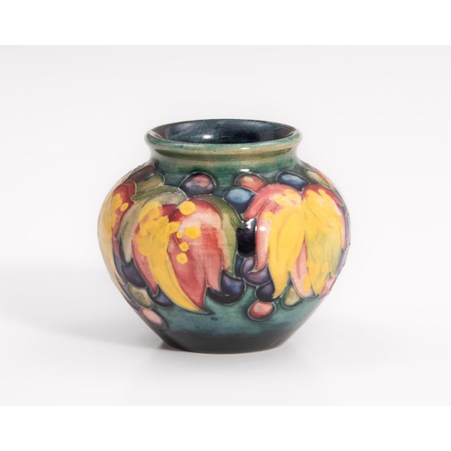 Vintage William Moorcroft Leaf and Berry Pattern Art Pottery Cabinet Vase Arts & Crafts For Sale - Image 9 of 14