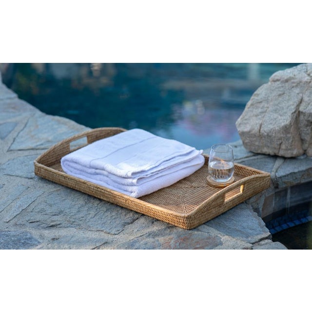Our rectangular rattan serving and ottoman trays will instantly add a gorgeous touch to any room of your home. Adding this...