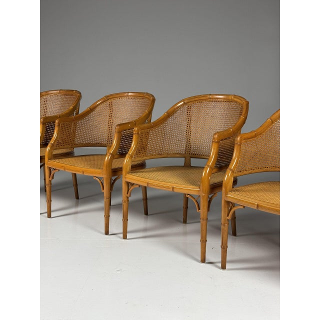 Faux Bamboo Dining Chairs, Set of 4 For Sale - Image 3 of 18