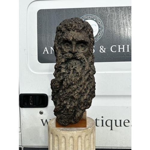 Large Bust on Corinthian Column Display Stand For Sale - Image 4 of 18
