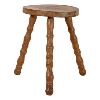 Antique Bobbin Leg Milk Stool For Sale