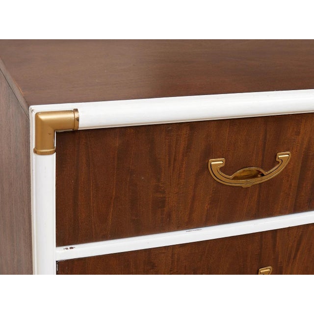 Wood White Vintage Campaign Dresser For Sale - Image 7 of 12