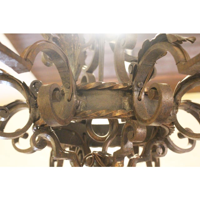 Late 19th Century French Iron 8-Light Chandelier For Sale - Image 9 of 11