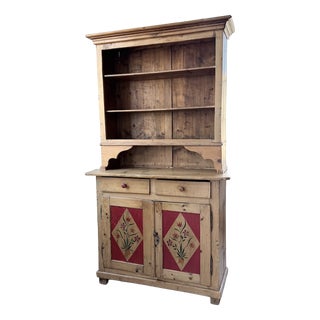 Antique Folk Art Polychrome Grocery Store Cabinet from Savoy, 1940s For Sale