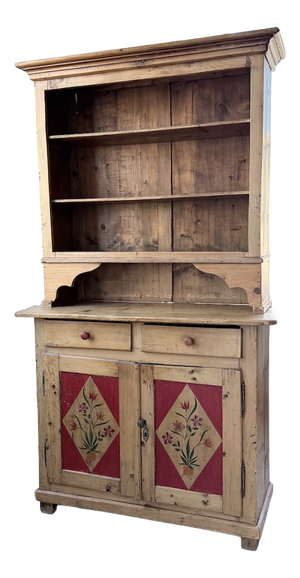 Antique Folk Art Polychrome Grocery Store Cabinet from Savoy, 1940s