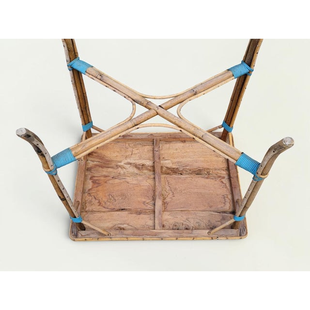 Vintage Woven Rattan Table, 1950s For Sale - Image 6 of 8