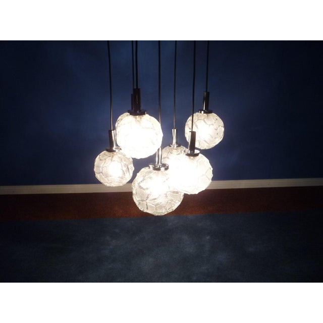 Cascade Ice Glass Hanging Lamp from Doria, 1960s For Sale - Image 6 of 15