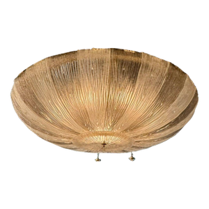 Large Murano Glass 2-Tone Disc Flush Mount Chandelier