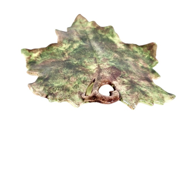 Jamison Pottery Leaf Green Ceramic Wall Pocket Décor 6" For Sale - Image 4 of 7