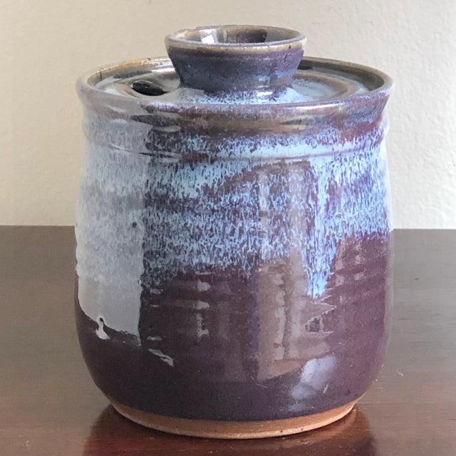Vintage Studio Stoneware Honey Pot For Sale - Image 9 of 12