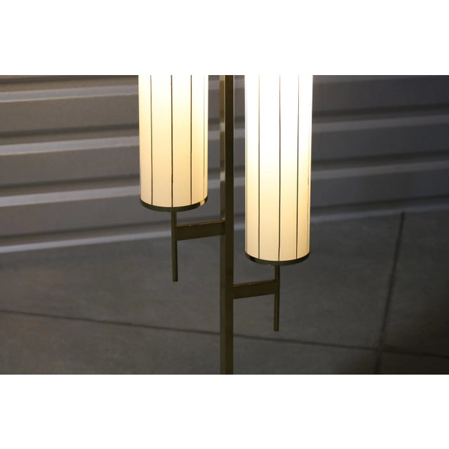 1970s Mid-Century Modern Brass and Walnut Floor Lamp For Sale - Image 9 of 12