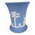Vintage 1975 Wedgwood Blue Jasperware Small Flared Bud Vase - "Venus & Cupid" For Sale