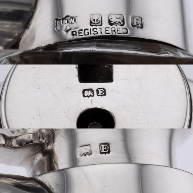 20th Century English Solid Silver & Glass Spirit Decanter from Mappin & Webb, 1929s For Sale - Image 17 of 18