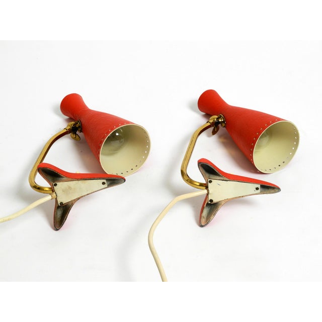 Mid-Century Modern Red Diabolo Crows Foot Table Lamps from Cosack, 1950s, Set of 2 For Sale - Image 10 of 18