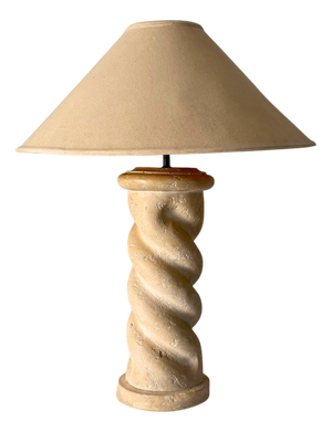 Plaster Column Lamp with Twisted Plinth Stem, USA, 1980s