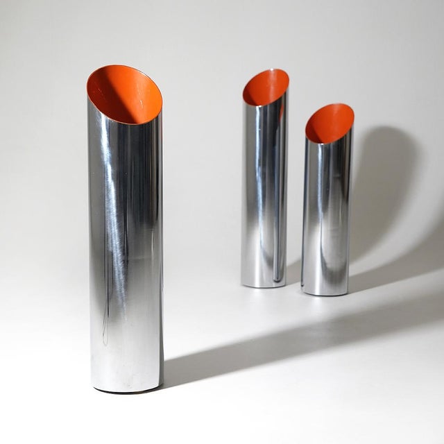 Chrome-Plated Metal Umbrella Stands, 1970s, Set of 3 For Sale - Image 6 of 14