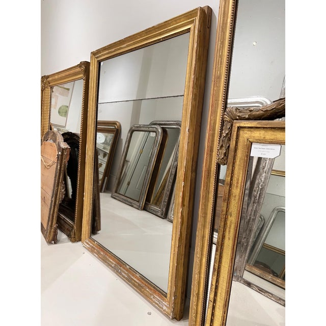 19th Century 19th Century French Louis XVI Gilded Mirror For Sale - Image 5 of 6