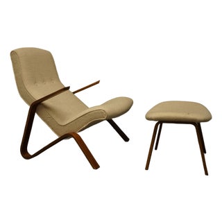 1960s Attributed to Eero Saarinen Grasshopper Chair and Ottoman for Knoll For Sale