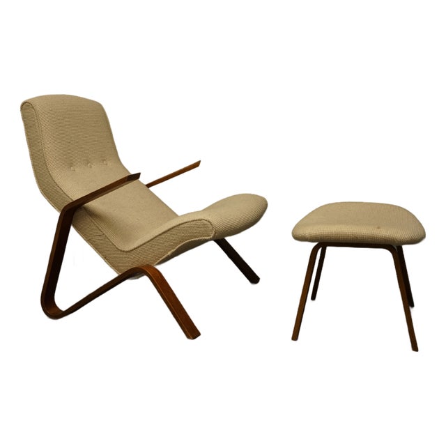 1960s Attributed to Eero Saarinen Grasshopper Chair and Ottoman for Knoll For Sale