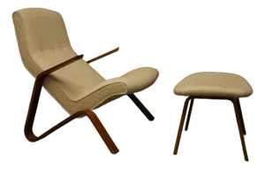 1960s Attributed to Eero Saarinen Grasshopper Chair and Ottoman for Knoll