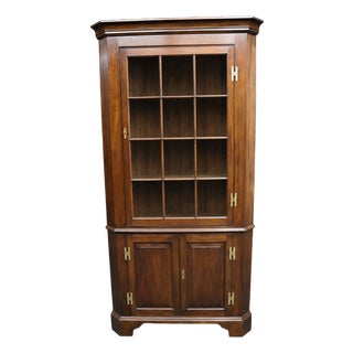 Henkel Harris Mahogany Two-Piece Corner Cabinet For Sale