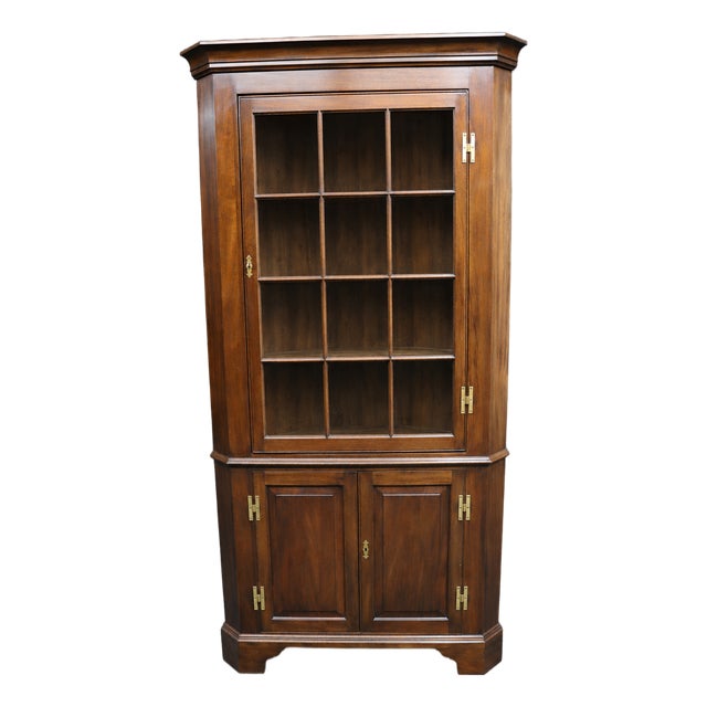 Henkel Harris Mahogany Two-Piece Corner Cabinet For Sale