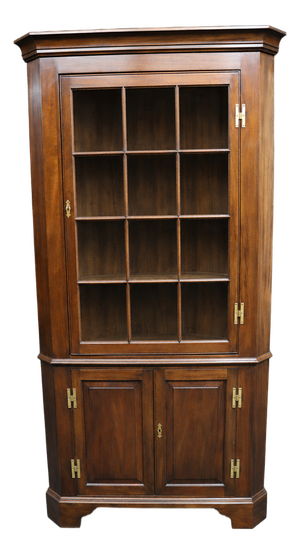 Henkel Harris Mahogany Two-Piece Corner Cabinet