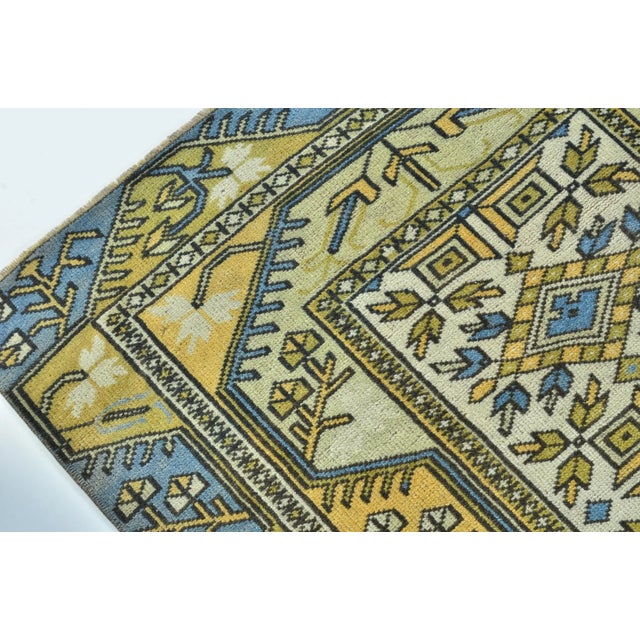 Yellow 1960s Vintage Yellow Rustic Nomadic Rug For Sale - Image 8 of 11