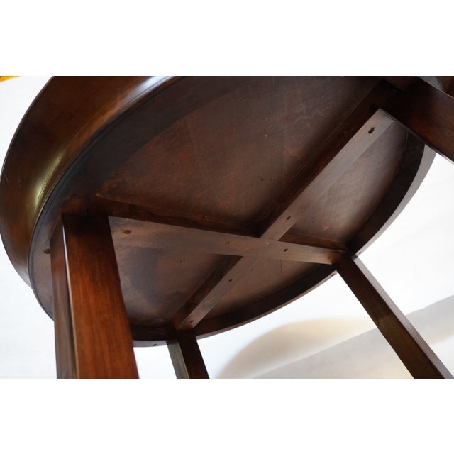 Traditional Round Wood Side Table With Lower Shelf For Sale - Image 15 of 16