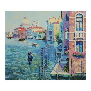 1992 Howard Behrens "Grand Canal" Signed Limited Edition Serigraph on Paper - Fine Art For Sale