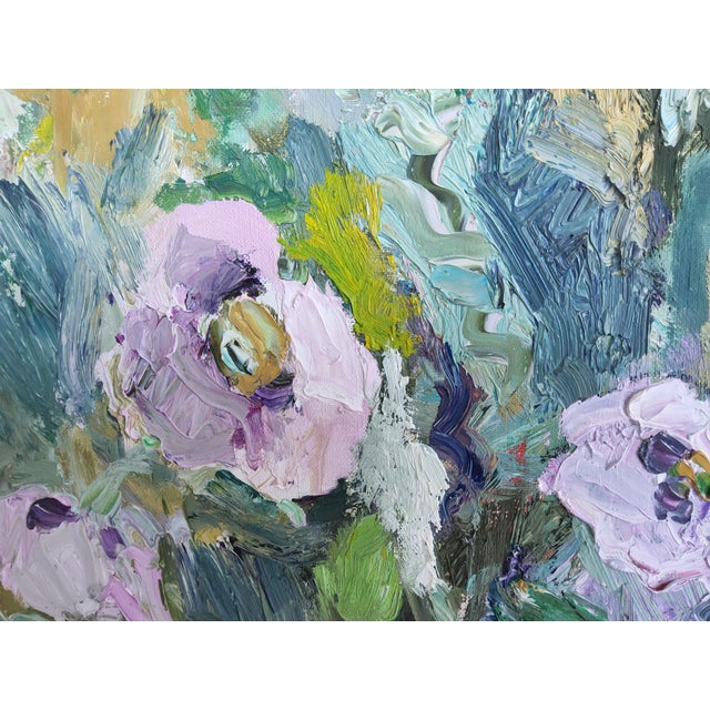 Floral Oil Painting Titled "From the Garden" by Nordic Artist Bente Bjerregaard For Sale - Image 4 of 17