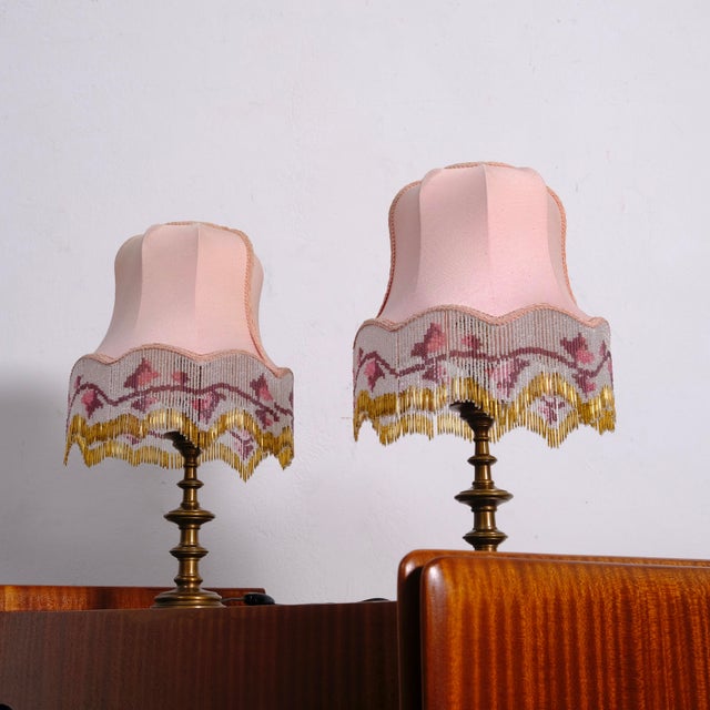 Metal Table Lamps with Beads, 1960s, Set of 2 For Sale - Image 7 of 18