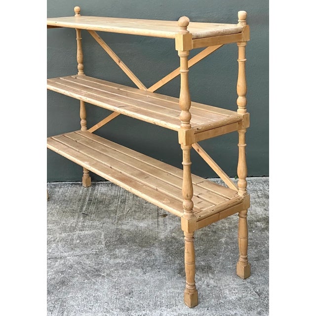 Vintage Three-Tier Pine Shelf For Sale In West Palm - Image 6 of 12