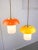 Glass Mid-Century Glass and Brass Mushroom Pendant Lamps, Set of 2 For Sale - Image 7 of 12