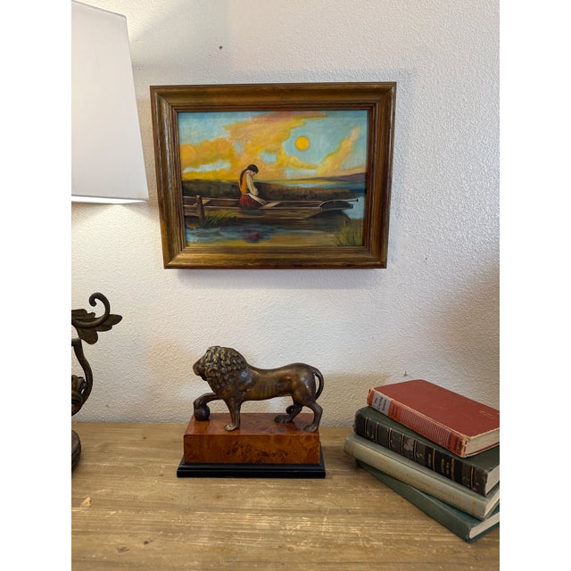 Rustic European Painting on Canvas 1967, “Alone and Forsaken," a Well-Known Moody Scene Often Attributed to Heinrich Vosberg For Sale - Image 3 of 9