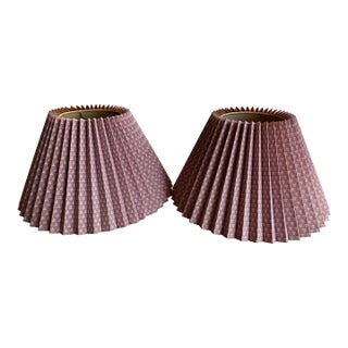 Vintage Patterned & Pleated Paper Lampshades For Sale