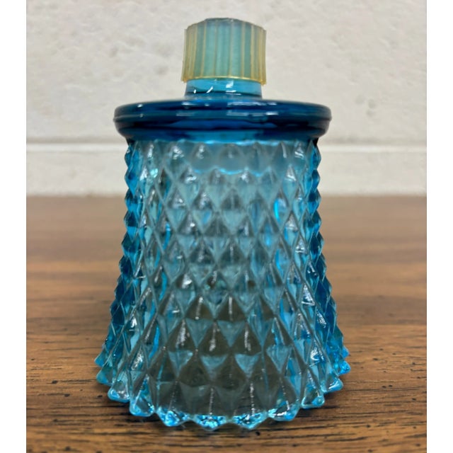 Traditional Vintage Diamond Cut Swirl Glass Votive Candle Holder For Sale - Image 3 of 6