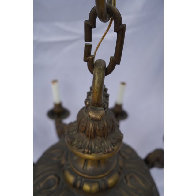 Bronze Monumental French Baroque Revival Eight-Light Cast Bronze Chandelier, Probably French, Circa 1915–1925 For Sale - Image 8 of 14