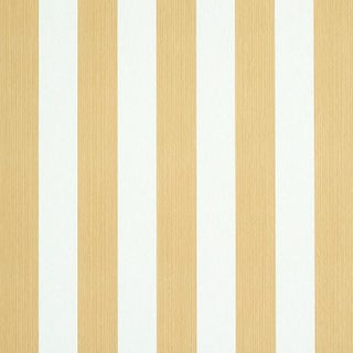 Schumacher Edwin Stripe Medium Wallpaper in Wheat For Sale