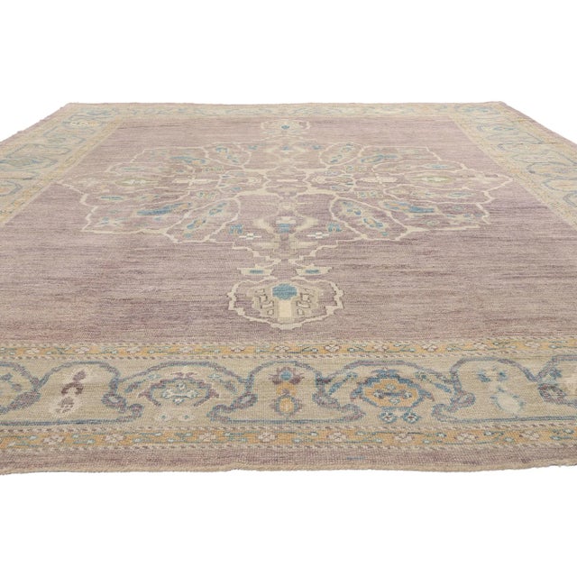 Contemporary Vintage Modern Turkish Oushak Rug - 12'01 X 15'07 For Sale - Image 3 of 9